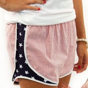 Lauren James Seersucker Shorties - Stars&Stripes